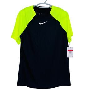 Nike Academy Pro Short Sleeve Football Men's Large Black Neon Green DH9225 NWT